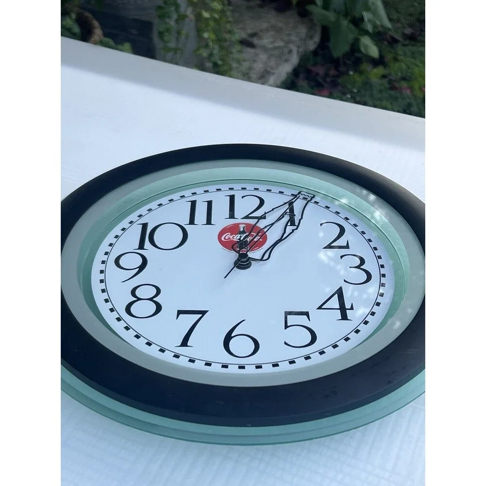 1996 Vintage Coca-Cola Round 12” Hanging Wall Clock NIB (COKE Bottle Hands)
